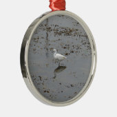 Snowy Egret Silbernes Ornament (Rechts)