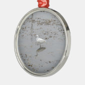Snowy Egret Silbernes Ornament (Links)