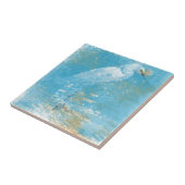 Snowy Egret Small Square Tile Fliese (Seite)