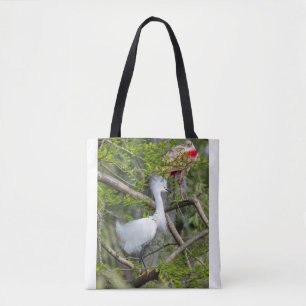 Snowy Egret und Roseate Spoonbill Tote Bag 2 Tasche