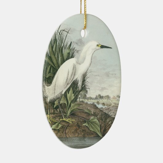 Snowy Egret von Audubon Keramikornament (Rechts)