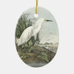 Snowy Egret von Audubon Keramikornament