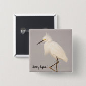 Snowy Egret Walking Button (Vorne & Hinten)