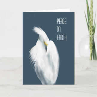 Snowy Egret "Weltfrieden" Dankeskarte