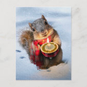 Snowy Eichhörnchen Holocandle Einladungspostkarte (Vorderseite)