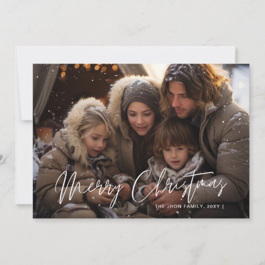 Snowy Elegance Foto Frohe Weihnachten Rot (Vorderseite)