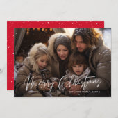 Snowy Elegance Foto Frohe Weihnachten Rot (Vorne/Hinten)