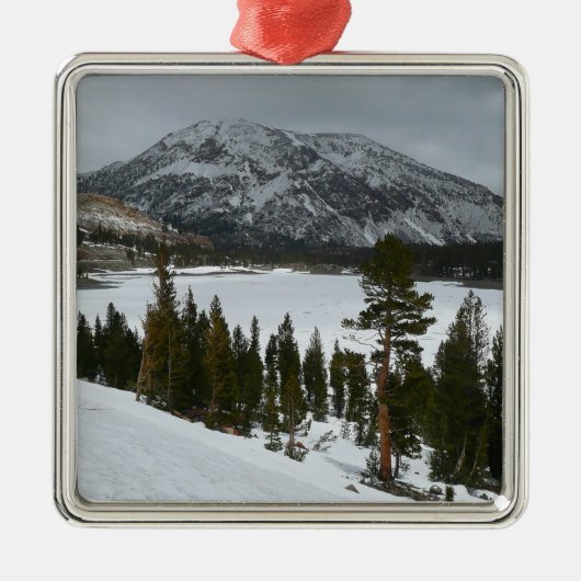 Snowy Ellery Winter Landschaft Ornament Aus Metall (Vorne)