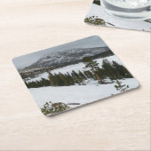 Snowy Ellery Winter Landschaft Rechteckiger Pappuntersetzer (angewinkelt)