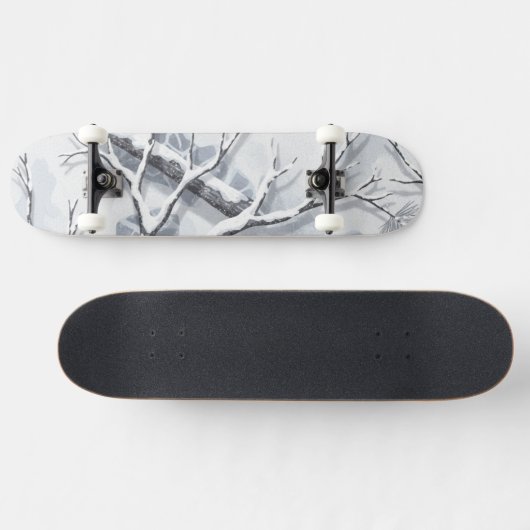 Snowy Environments Camouflage Skateboard (Horizontal)