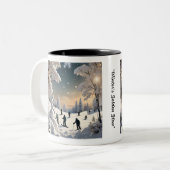 "Snowy Escape Route" Zweifarbige Tasse (Vorderseite Links)
