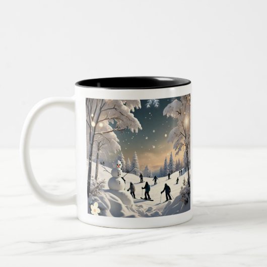 "Snowy Escape Route" Zweifarbige Tasse (Links)