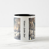 "Snowy Escape Route" Zweifarbige Tasse (Mittel)