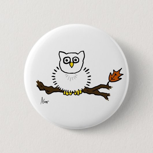 Snowy-Eulen-Knopf Button (Vorderseite)