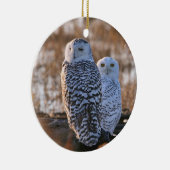Snowy-Eulen-Paare Keramik Ornament (Rechts)