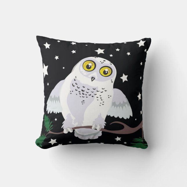 Snowy-EuleStarlight Winter~throw Kissen (Vorderseite)