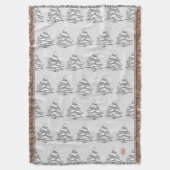 Snowy Evergreen Cotton Throw Blanket Decke (Vorderseite Vertikal)