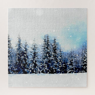 Snowy Evergreen Forest Puzzle 252 Stück