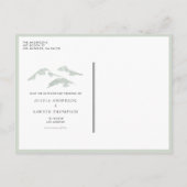 Snowy Evergreen Forest Winter Save the Date Ankündigungspostkarte (Rückseite)