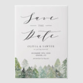 Snowy Evergreen Forest Winter Save the Date Pergament Einladungen (Vorderseite)