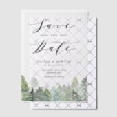 Snowy Evergreen Forest Winter Save the Date Pergament Einladungen (Versetzt (Einladung))