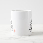 Snowy Evergreen Hot Cocoa Jumbo Tasse (Vorderseite)