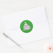 Snowy Evergreen Round Sticker (Umschlag)