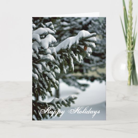 Snowy Evergreen Tree Card Feiertagskarte (Vorderseite)