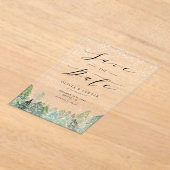 Snowy Evergreen Woodland Winter Save the Date Acryleinladungen (Ablage )