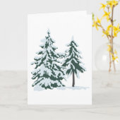Snowy Evergreens Karte (Gelbe Blume)