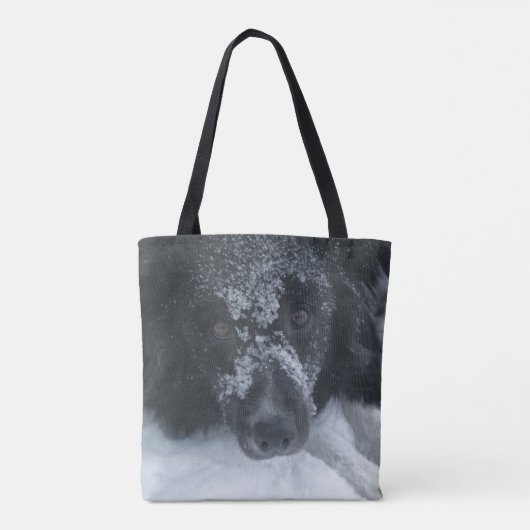 Snowy Faced Border Collie Dog Tasche (Rückseite)