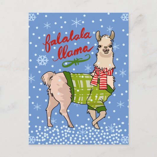Snowy Falalala Llama Postkarte (Vorderseite)