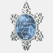 Snowy Family Gruß Weihnachtsschmuck Schneeflocken Zinn-Ornament (Rechts)