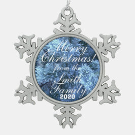 Snowy Family Gruß Weihnachtsschmuck Schneeflocken Zinn-Ornament