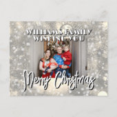 Snowy family picture Christmas Postkarte (Vorderseite)