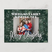 Snowy family picture Christmas Postkarte (Vorderseite)