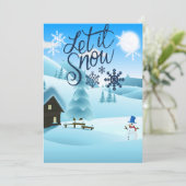 Snowy Family Weihnachtsfeiertag Feiertagskarte (Stehend Vorderseite)