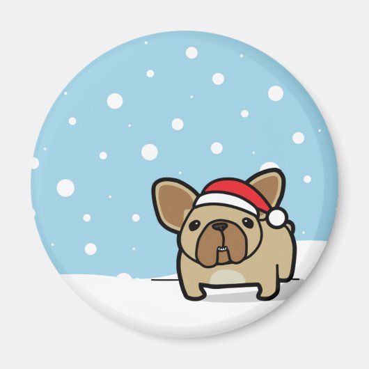 Snowy Fawn Frenchie Magnet (Vorne)