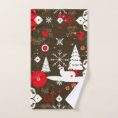 Snowy Festivals Muster Badhandtuch Set (Handtuch)