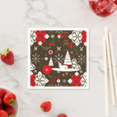 Snowy Festivals Muster Serviette (Beispiel)