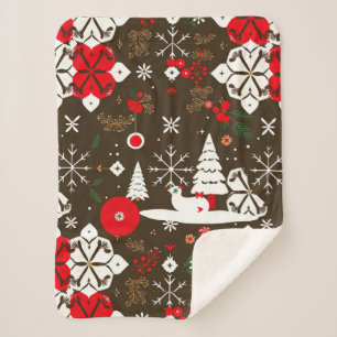 Snowy Festivals Muster Sherpadecke