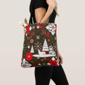 Snowy Festivals Muster Tasche (Von Nahem)