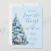 Snowy Festivals Weihnachts-Dinner Party Einladung (Vorderseite)