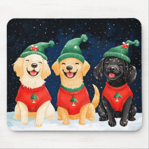Snowy Festive Santa Paws Wasserfarbe Mousepad