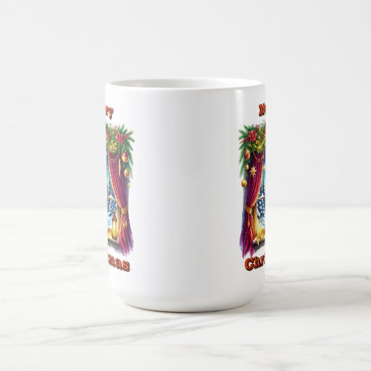 Snowy Festive Window Scene Kaffeetasse (Mittel)