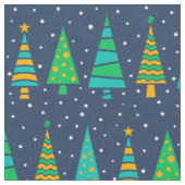 Snowy Fir Trees Fabric Stoff (Nahaufnahme)