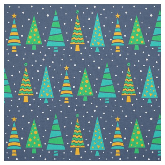 Snowy Fir Trees Fabric Stoff (Muster)