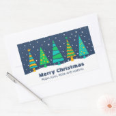 Snowy Fir Trees Große Weihnachtskleber Rechteckiger Aufkleber (Umschlag)