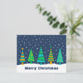 Snowy Fir Trees Postcard Feiertagspostkarte (Stehend Vorderseite)
