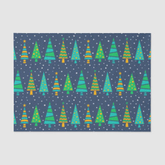 Snowy Fir Trees Tissue Paper Seidenpapier